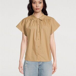 Citizens Of Humanity Sz XS Penny Poplin Tan Relaxed Blouse